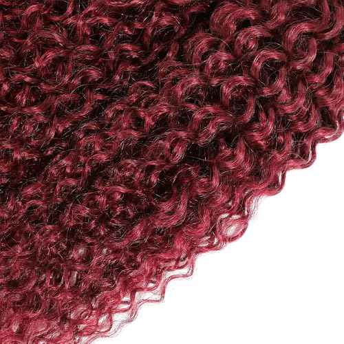 99j Bundles Human Hair Burgundy Kinky Curly 3 Bundles 12 14 16 inch Vinmdonm Red Hair Bundle Brazilian Unprocessed Virgin Remy Hair Extensions