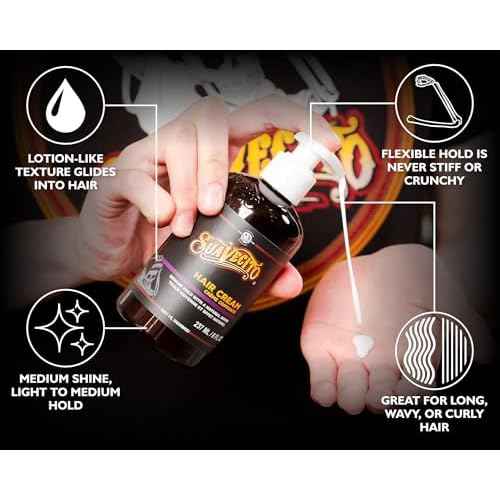 Suavecito Hair Cream Pump Bottle Medium Shine All Day Light Hold (8 oz)