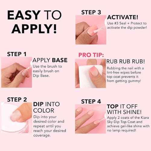 KIARA SKY Dip Manicure Nail Liquid Essentials | 0.5 fl oz | Dip Liquids Kit Steps 1-4