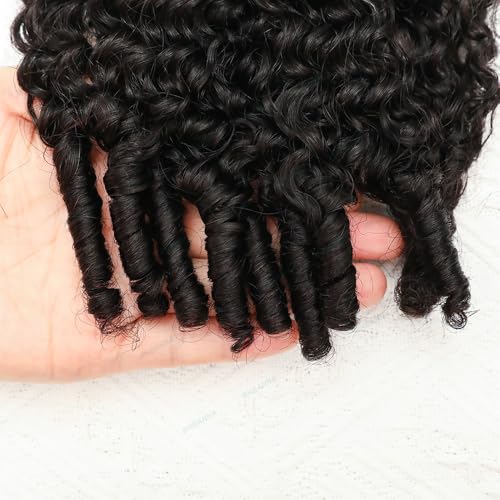 Feather Crochet Human Hair With Tight Curly Ends Invisible Knots Deep Curly Crochet Human Hair Extensions Knotless Pre-Separated 16inch 60g