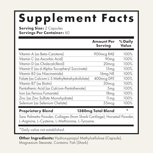 Foundation Skincare UnTangled Hair Vitamins (60-day supply) - Collagen & Biotin Supplement for Women & Men, Visibly Thicker, Faster Hair Growth