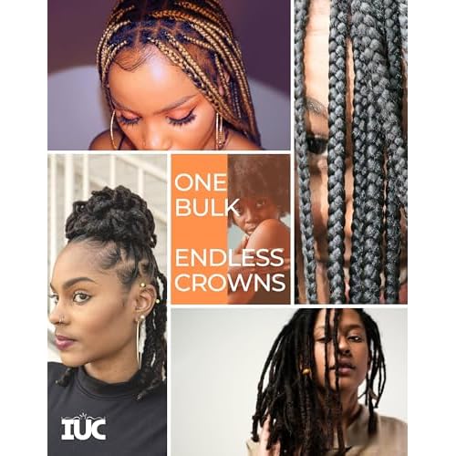 IUC Afro Kinkys Bulk Human Hair (16Inch, 50g, Honey Blonde) 4C Afro Kinky-Curly 100% Human Hair, Ideal for Braiding, Twists, Dreadlocks, Loc Repair, Kid-Friendly