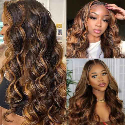 Ombre Brown Body Wave Bundles P430 Human Hair Bundles 16 18 20 inch LadrXadr #4 Body Wave Human Hair Bundle 3 Tone