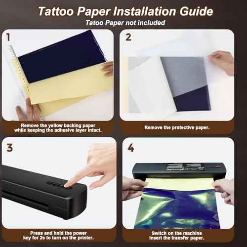 Tattoo Stencil Portable Thermal Printer: Wireless Bluetooth Transfer Machine Supports 8.5 x 11 Letter A4 A5 Sizes - Perfect for Tattooist Business Trip Travel Home Office - Laptop Smartphone and PC