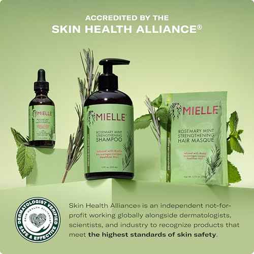 Mielle Organics Rosemary Mint Strengthening Hair Mask for Damaged Hair - Deep Conditioning Treatment Enriched with Biotin, Honey & Coconut Oil - Helps Encourage Longer, Healthier Strands (12 Oz)