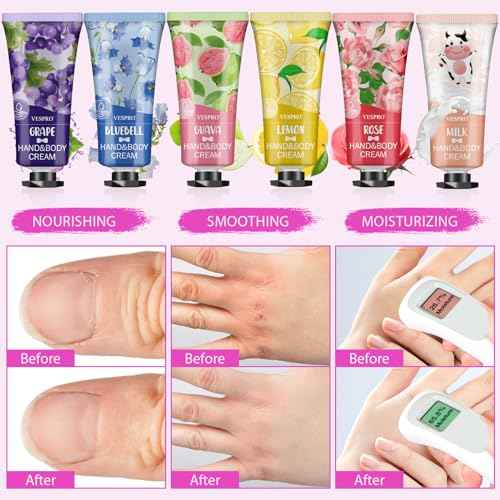 16 Pack Hand Cream Set, Stocking Stuffers for Women, Bridesmaid Gifts, Bulk Hand Lotion Travel Size for Dry Cracked Hands, Mini Hand Lotion for Thank You Gifts and Christmas Gifts with a Greeting Card