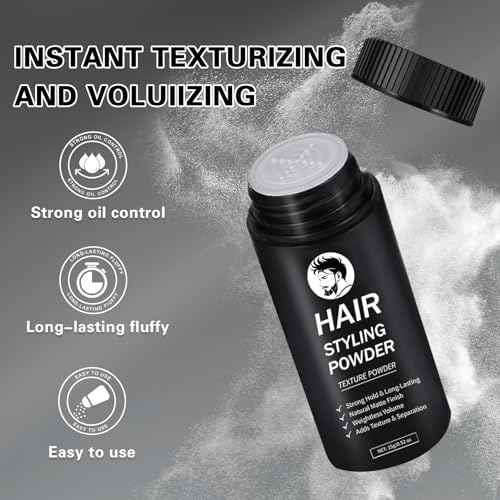DAMUSI Hair Styling Powder for Men & Women - Volumizing and Texturizing Powder Matte Finish Natural Look Mattifying Hair Texture powder All-Day Hold(2PCS)