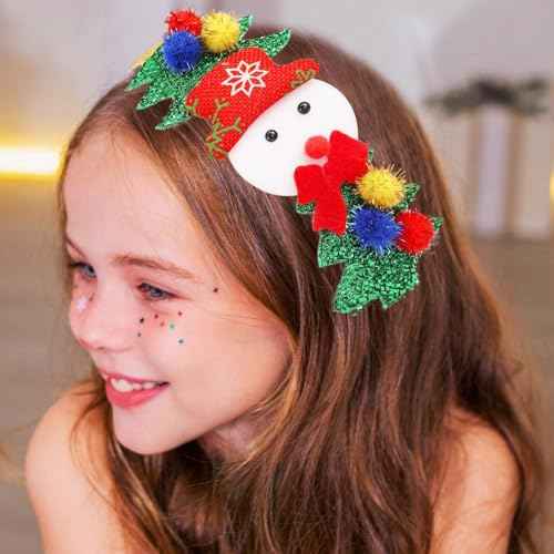 CAKURE Christmas Headband Xmas Hair Accessories Red Green Hair Hoop Holiday Party Headwear Decoration for Women and Girls