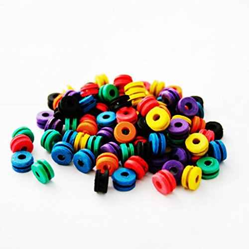 New Star Tattoo Machine Parts Accessories - 100 Rubber Bands, Needle Grommets Pad, O-rings, Nipples & Brush Set - 400pcs Machine Supplies