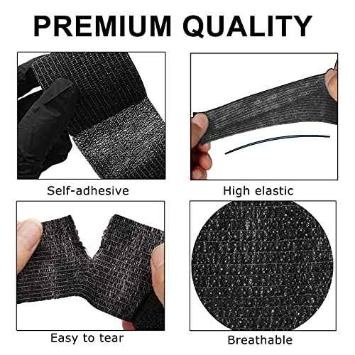 Tattoo Clip Cord Covers with Tattoo Grip Tape - 125pcs Plastic Tattoo Clip Cord Sleeves with 6pcsTattoo Grip Tape Bandage Rolls for Makeup Supplies