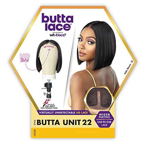 Sensationnel Butta Lace Wigs - Unit 22 Extra Wide 5 Inch Deep Parting Synthetic Preplucked Hairline Glueless Lacefront (1 JETBLACK)