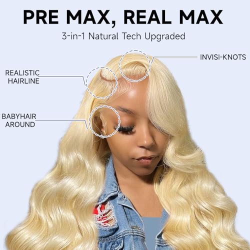 22 Inch Blonde Wig Human Hair Body Wave Lace Front Wigs Human Hair Pre Plucked 613 13x6 Lace Front Wig Human Hair 210 Density 613 HD Lace Frontal Wigs