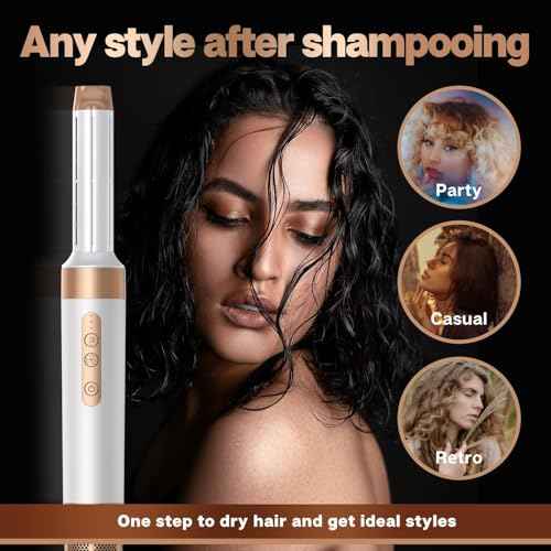 Blow Dryer Brush 7 in One, Negative Ion Hair Set Upgrade Hot Air Styler Wrap Curler, Curling Iron Styling Tools As A Gift for Straight/Curl/Drying/Smoothing