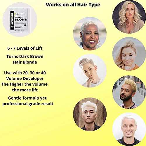 Perfect Blonde Toner Hair Dye Bleach Powder Lightener for Dark Hair Extra Strength Professional Formula (3 Packs of 1 Oz) ? Made in Italy by Blond Forte (Blue Powder Lightener)