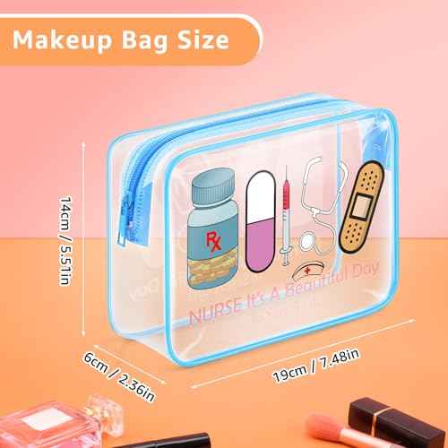Funny Nurse Gifts for Women Clear Makeup Bag Nurse Appreciation Gifts Nurse Week Gifts for Coworkers PVC Cosmetic Bag Nurse Graduation Gift Ideas Nurse Christmas Thanksgiving Day Gifts