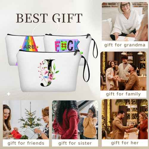 Birthday Friendship Womens Bridesmaid Proposal Personalized Gifts for Friend Sister Teacher Coworkers Bride Travel Makeup Cosmetic Bag with Mirror Valentines Mothers Day Christmas Graduation J
