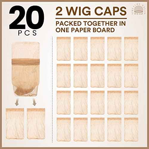 Teenitor HD Wig Cap, 20pcs Wig Cap Ultra Thin Wig Caps for Women, Wig Caps for Women HD Wig Caps, Wig Caps for Women Lace Front, Stocking Caps Wig Cap HD Caps for Wig Nude