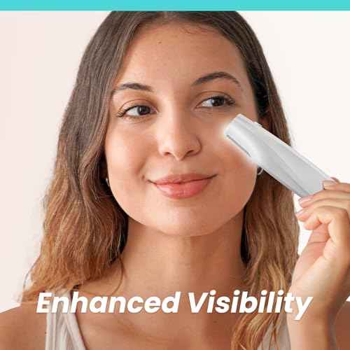 Sonic Dermaplaning Tool for Face - Rechargeable Dermaplane Razor with 6 Refill Dermablades, Facial Hair & Peach Fuzz Remover for Women (White)