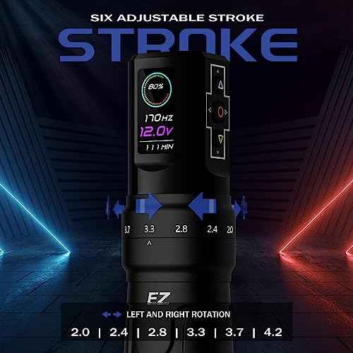 EZ P3 Pro Wireless Tattoo Machine - 6 Strokes 2.0, 2.4, 2.8, 3.3, 3.7, 4.2mm Tattoo Machine Pen with OLED Digital Display 1600mAh Battery Power Tattoo Gun (Gloss Black)