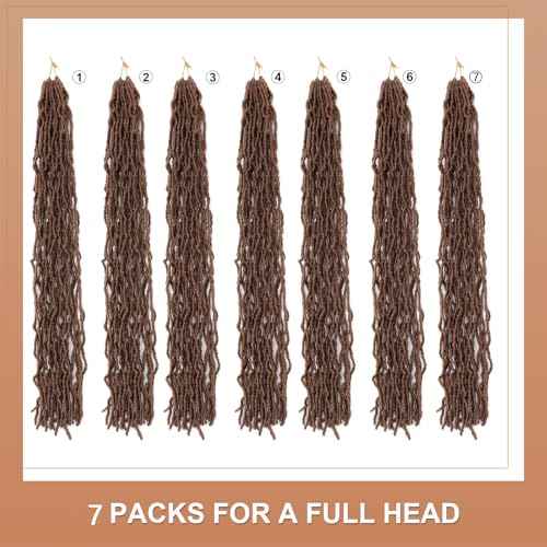Soft Locs 24 Inch 7 Packs Crochet Hair Faux Locs Pre-looped Super Lightweight Goddess Locs Synthetic Crochet Hair Braids For Black Women (30#, 24Inch£¨Pack of 7£©)