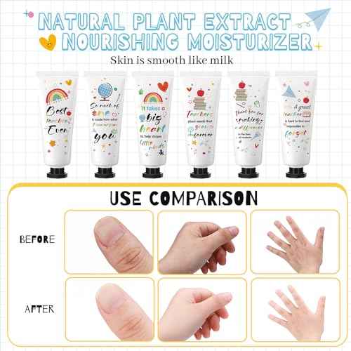 72 Set Christmas Teacher Appreciation Gifts Hand Cream Set Moisturizing Hand Lotion Thank You Teacher Gifts Travel Size with Cards Organza Bags for Dry Cracked Mother's Day