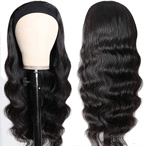 Sungirl Headband Wig Human Hair Body Wave Headband Wigs for Black Women 20 Inch None Lace Front Wig Wear and Go Glueless Wigs Machine Made Brazilian Virgin Natural Color