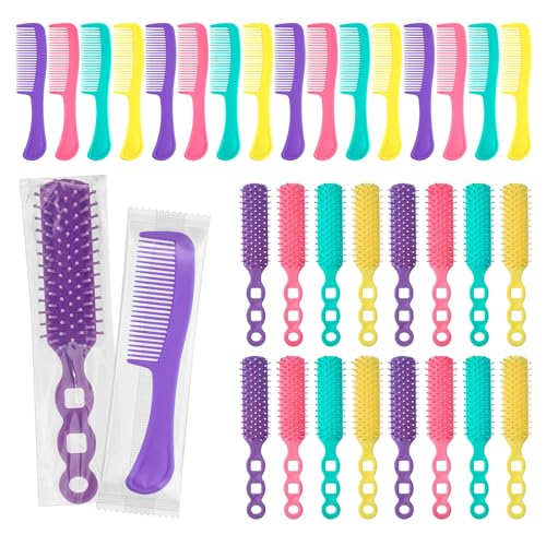 Hair Brush and Combs Bulk Individually Wrapped for Homeless,Disposable Hair Combs Bulk Hair Brushes Detangling Hairbrush for Women Shelter Nursing Hotel Church Charity Supplies (pack of 240)