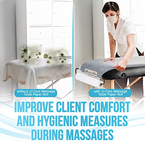 Disposable Massage Table Sheets - 120 Sheets [24" x 390 feet, 2 Roll] - 50% Thicker Perforated Massage Bed Cover, Non-Woven Disposable Roll for Massage Table for Waxing, Facial, Tattoo, & Spa