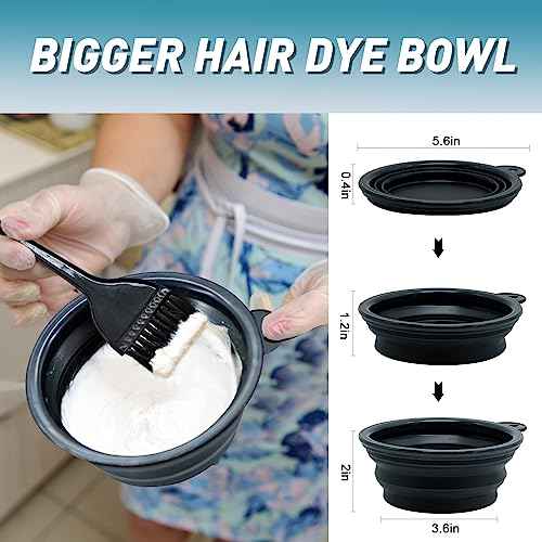 10 Pc Hair Bleach Kit - Hair Coloring Products With Dye Brush, Color Bowl, Earmuffs, Clip for Salon Bleaching & Highlighting