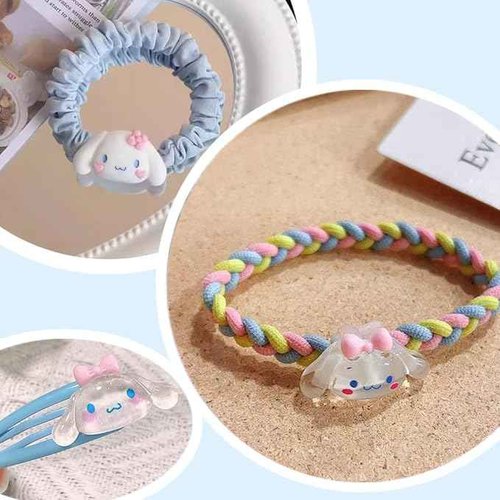 PJKJEUU Kawaii Accessories Gift Set Include Cute Headband, Hair Band, Hair Ties,Hair Clips, Purse Stickers Necklace Bracelet (Blue)