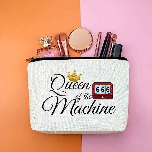 Casino Lover Gifts Funny Gambler Gifts for Women Slot Machine Makeup Bag Cosmetic Bag Good Luck Gift Christmas Easter Casino Club Gift for Gambler Friends Her Gambling Travel Toiletry Pouch