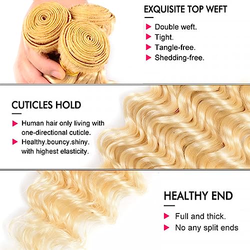 Blonde Bundles 613 Kinky Curly Bundles 30 32 34 inch #27 Human Hair Bundle P27/613 Curly Wave Bundle