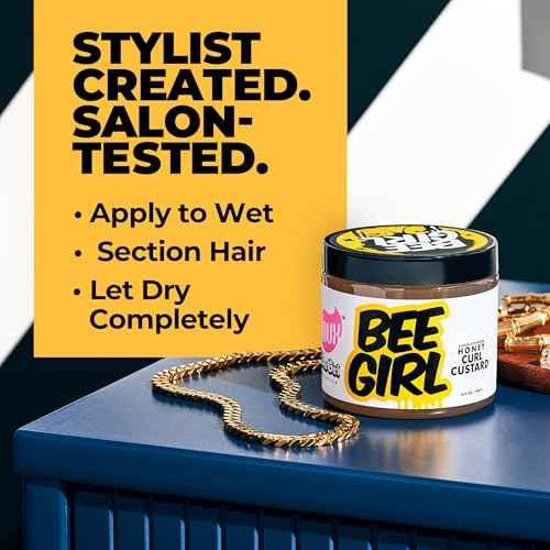 The Doux Curl Cream for Curly Hair with Honey, Aloe & Keratin ? Curl Defining Custard for Frizz Control, Moisture & Shine Bee Girl Honey Custard for Natural Hair