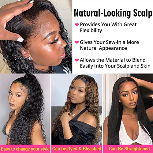 Deep Wave Lace Front Wigs Human Hair 180 Density 13x4 HD Transparent Frontal Wigs Human Hair for Women Deep Curly Glueless Wigs Human hair Pre Plucked with Baby Hair Natural Black 20Inch