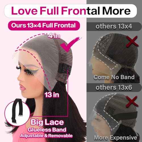 Hihmarm Bob Wig Human Hair 13x4 HD Lace Front Wig Glueless Wigs Human Hair Pre Plucked Short Bob Lace Front Wigs Human Hair For Black Women Nature Hairline 180% Density 14 Inch