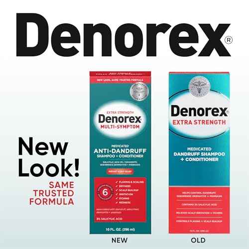 Denorex Extra Strength Anti Dandruff Shampoo & Conditioner Treatment, 3% Salicylic Acid Helps Relieve Moderate Symptoms of Dandruff, Seborrheic Dermatitis & Psoriasis, 10oz