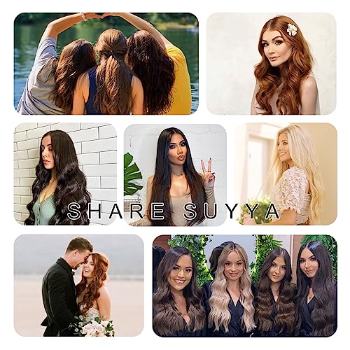 SUYYA Clip in Hair Extensions Real Human Hair, 16 inch 120g Jet Black Clip in Hair Extensions Human Hair Straight Human Hair Clip ins Double Weft(16 inches #1 Jet black)