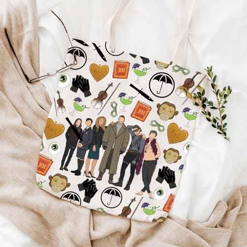 WCGXKO TV Show Inspired Number Five Number Four Inspired Canvas Tote Bag Reusable Bag Shopping Bag For Fans