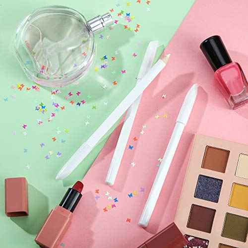 Maitys 10 Pieces White Nail Pencil 2-in-1 Whitening French Manicure Pencil Under Nail with Cuticle Pusher for Manicure Supplies Art DIY Tool