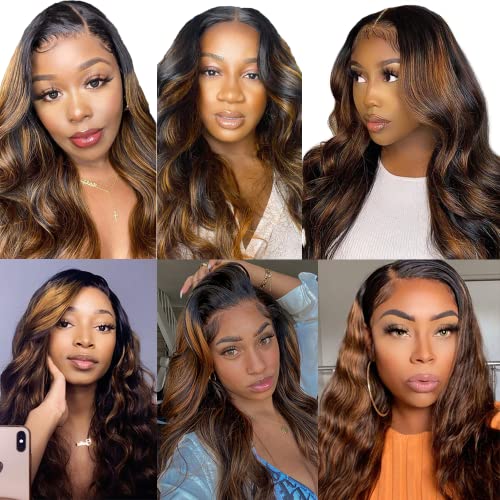 P430 Bundles Ombre Brown Bundles Highlight Human Hair Bundle Brown Body Wave Bundle Double Weft Brazilian Virgin Remy Hair Extensions Soft And Healthy 18 20 22 inch