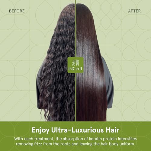 Inoar Moroccan Keratin Smoothing Treatment Set, Deep Cleansing Shampoo & Smoothing Treatment with White Clay & Cocoa Oil, 8.4 fl oz Each