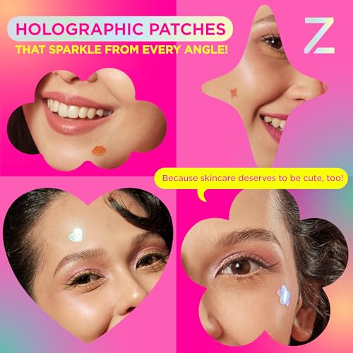 ZitSticka Pimple Patches Cute for Face, Holographic Zit Patches, Goo Getter Hydrocolloid Blemish Patches, Gifts for Teens, Teen Girl Gifts Trendy Stuff (DreamHolo Collection 72ct)