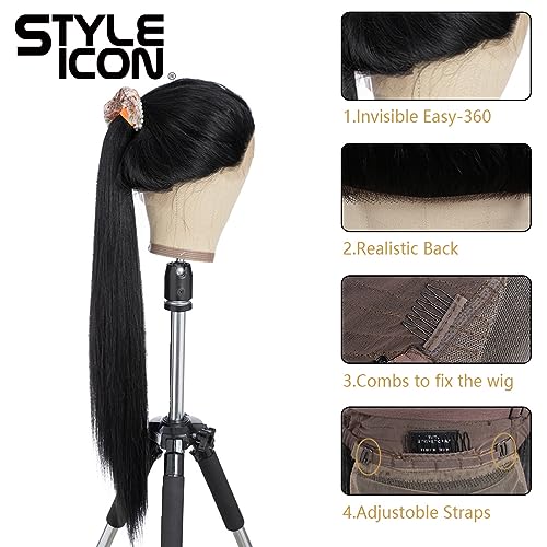 Style Icon 36¡± Super Long 13x4 Lace Wig Easy-360 Lace Frontal Wigs Free Part Lace Front Wigs with Baby Hair (36¡°, 1B)