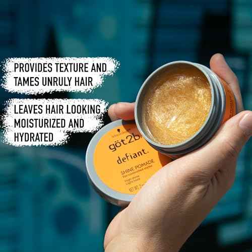 got2b Defiant Shine Pomade, 2 Fl Oz, High Shine Hair Styling Pomade for Men and Women, Creates Texture, Control & Light Hold, Tames Unruly Hair, Suitable for Short to Medium Styles