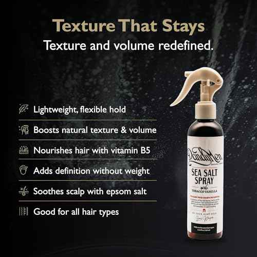 Sea Salt Spray ? Lightweight Texture, Volume, and Flexible Hold with Epsom Salt & Pro-Vitamin B5 (8.45 oz, Tobacco Vanilla)