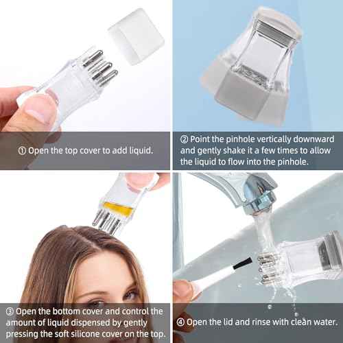 2pcs Hair Applicator Tool, Fast Apply Applicator Bottle Easy to Clean Root Comb for Hairs Oil Scalp Oil Serum Massager for Hairs Growth