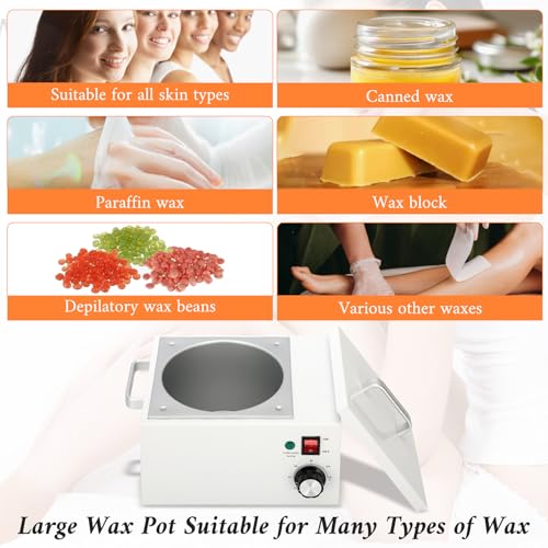 5.5 lbs Wax Pot Warmer Professional for Hair Removal,Large Wax Pot with 32-248¢µ(0-120¡É) Temperature Adjustment Settings for Home,Beauty Salon,Spa,Barber Shop,Gift