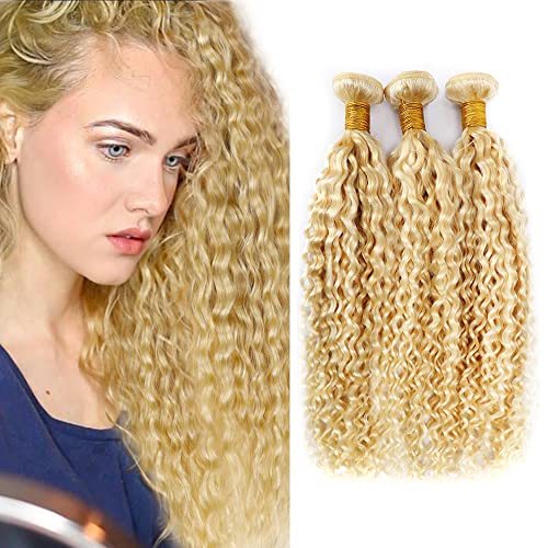 Blonde Bundles 613 Kinky Curly Bundles 30 32 34 inch #27 Human Hair Bundle P27/613 Curly Wave Bundle