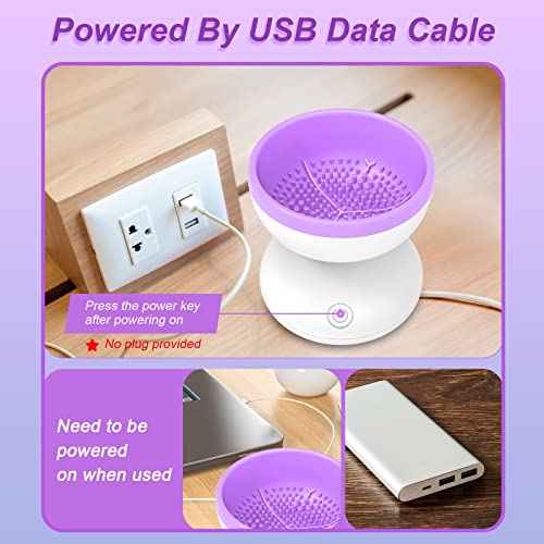 Purple Electric Makeup Brush Cleaner Machine, Windspeed Silicone Brush Cleaner Machine Beauty Blender Cleanser For Beauty Makeup Brushes, Christmas Halloween Gifts for Your Girls