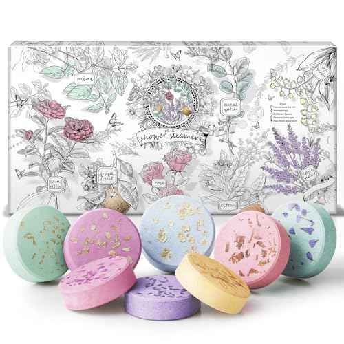 Shower Steamers ? 8 Scents (Lavender, Mint, Orange, Grapefruit, Eucalyptus Mint, Camellia, Baby Powder, Rose) Aromatherapy Relaxing Spa Gifts for Women, Stocking Stuffers, Christmas Gifts